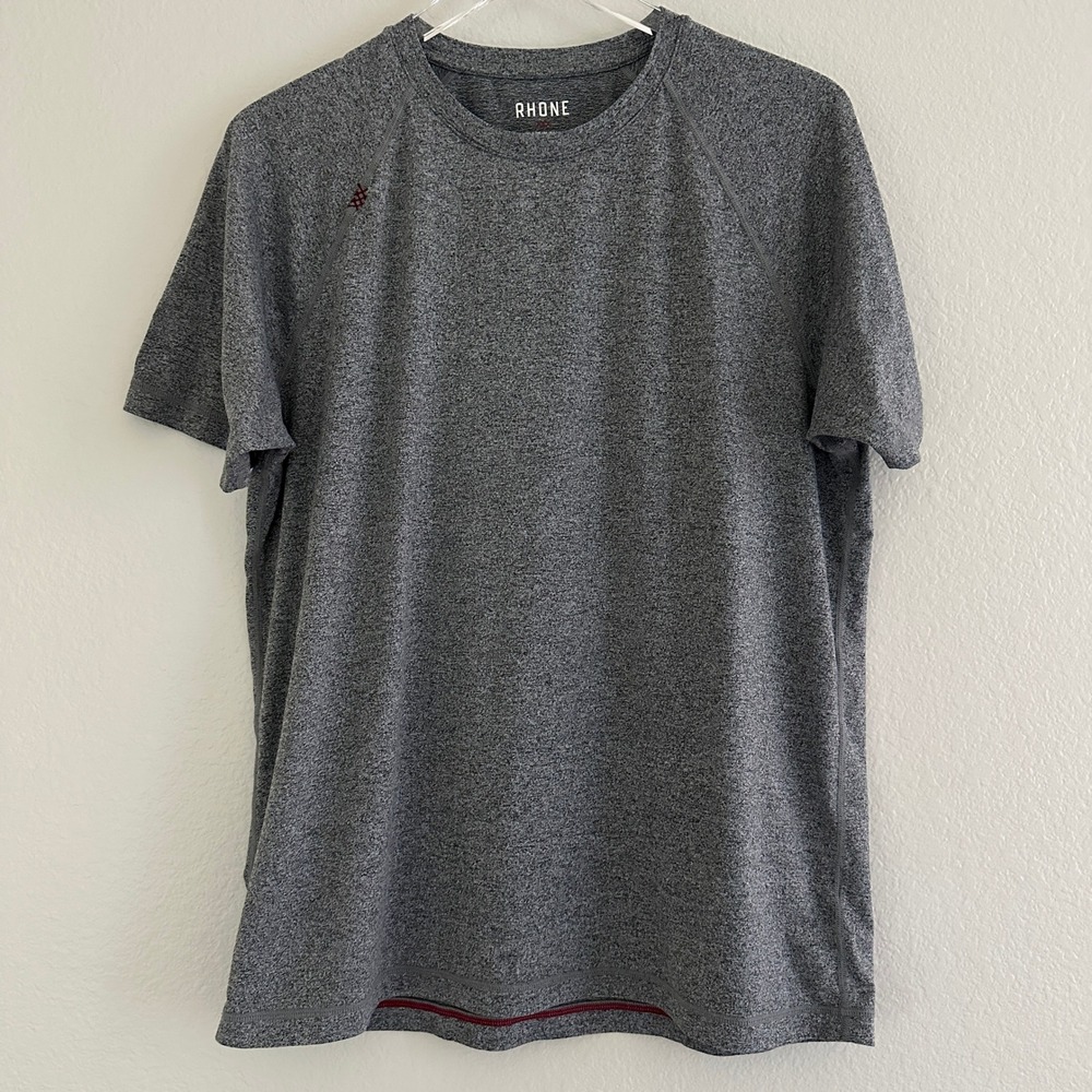 Rhone Reign Performance T-Shirt Mens L Gray Short Sleeve Raglan RGN-181